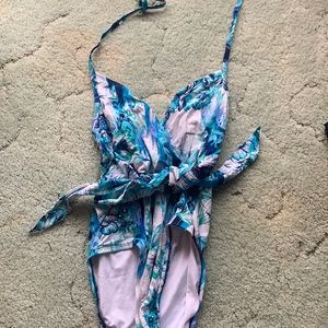 Blue with floral design